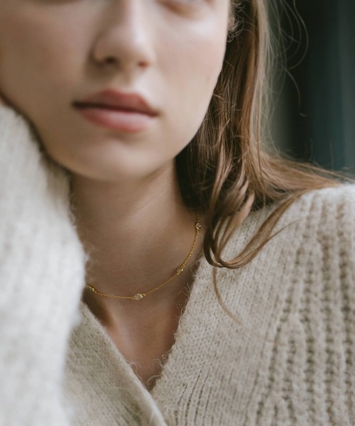 Ops.（オプス）の「ネックレス ゴールド チェーン 天然石 レディース シルバー925 【quinelle クィネル】（ネックレス・レディース・イエローゴールド・ONE SIZE）」の9枚目の写真