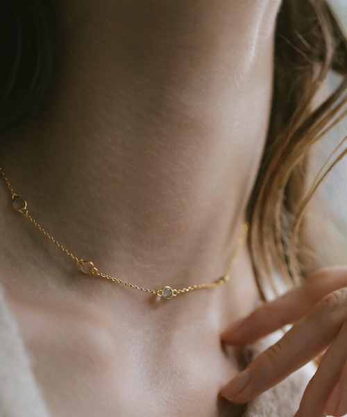 Ops.（オプス）の「ネックレス ゴールド チェーン 天然石 レディース シルバー925 【quinelle クィネル】（ネックレス・レディース・イエローゴールド・ONE SIZE）」の8枚目の写真