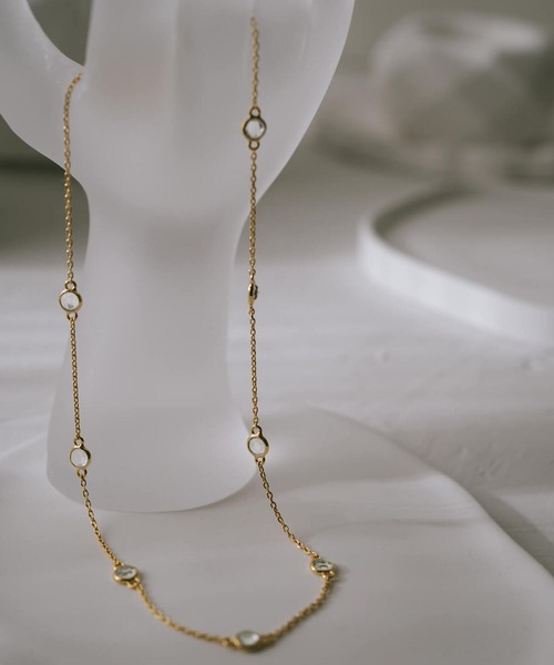 Ops.（オプス）の「ネックレス ゴールド チェーン 天然石 レディース シルバー925 【quinelle クィネル】（ネックレス・レディース・イエローゴールド・ONE SIZE）」の4枚目の写真