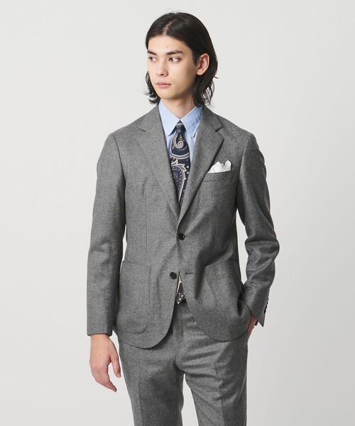 UNITED ARROWS（ユナイテッドアローズ）の「ストレッチフランネル シングル2ボタン テーラードジャケット COMFORT EASY-MODEL ヨコストレッチ（セットアップ・メンズ・グレー系/ネイビー・52/44/46/48/50）」の3枚目の写真