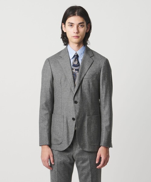 UNITED ARROWS（ユナイテッドアローズ）の「ストレッチフランネル シングル2ボタン テーラードジャケット COMFORT EASY-MODEL ヨコストレッチ（セットアップ・メンズ・グレー系/ネイビー・52/44/46/48/50）」の6枚目の写真