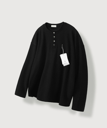 MOOD INSIDE（ムードインサイド）の「ソブカバリングヘンリーネックロングスリーブ_ブラック（ニット/セーター）」