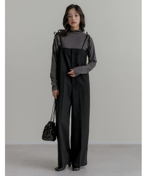 Re:EDIT（リエディ）の「[2025 WINTER COLLECTION][汗じみ防止][UVカット]リブカットソーハイネックトップス（Tシャツ/カットソー・レディース・ブラック/チャコールグレー/ホワイト/ブラウン・MEDIUM/LARGE）」の19枚目の写真