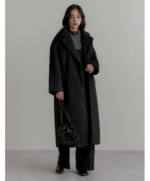 Re:EDIT（リエディ）の「[2025 WINTER COLLECTION][汗じみ防止][UVカット]リブカットソーハイネックトップス（Tシャツ/カットソー・レディース・ブラック/チャコールグレー/ホワイト/ブラウン・MEDIUM/LARGE）」の22枚目の写真