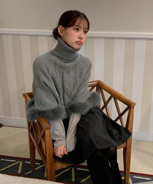 極美品】 芽風 mefu 長袖ニット セーター ハイネック 38 極美品】 芽風