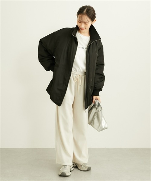 nissen(ニッセン)の「中わた裏キルティングダブルファスナーブルゾン(ブルゾン・レディース・ブラック/アイボリー・M/L)」の6枚目の写真