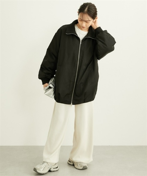 nissen(ニッセン)の「中わた裏キルティングダブルファスナーブルゾン(ブルゾン・レディース・ブラック/アイボリー・M/L)」の7枚目の写真