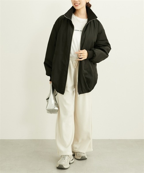 nissen(ニッセン)の「中わた裏キルティングダブルファスナーブルゾン(ブルゾン・レディース・ブラック/アイボリー・M/L)」の8枚目の写真