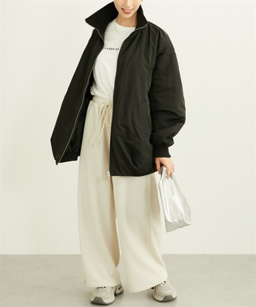 nissen(ニッセン)の「中わた裏キルティングダブルファスナーブルゾン(ブルゾン・レディース・ブラック/アイボリー・M/L)」の9枚目の写真