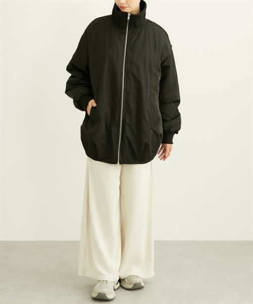 nissen(ニッセン)の「中わた裏キルティングダブルファスナーブルゾン(ブルゾン・レディース・ブラック/アイボリー・M/L)」の10枚目の写真