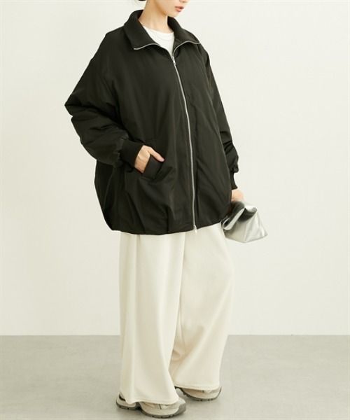 nissen(ニッセン)の「中わた裏キルティングダブルファスナーブルゾン(ブルゾン・レディース・ブラック/アイボリー・M/L)」の11枚目の写真