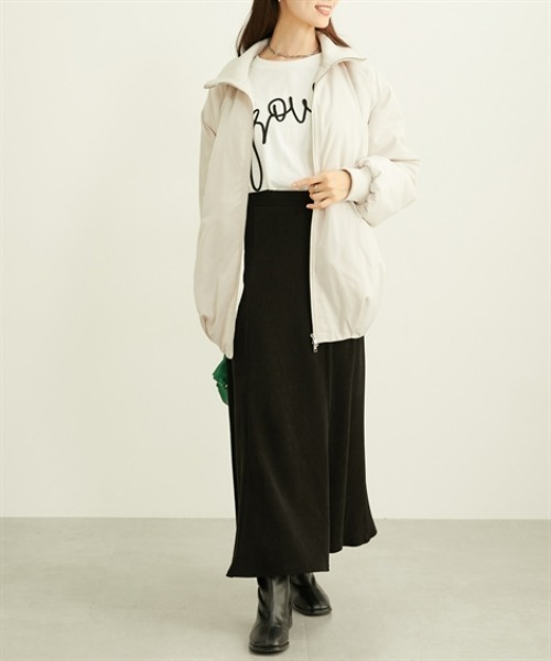 nissen(ニッセン)の「中わた裏キルティングダブルファスナーブルゾン(ブルゾン・レディース・ブラック/アイボリー・M/L)」の15枚目の写真