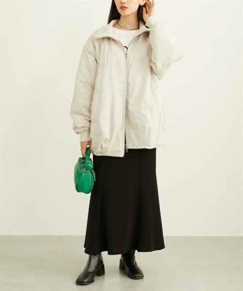 nissen(ニッセン)の「中わた裏キルティングダブルファスナーブルゾン(ブルゾン・レディース・ブラック/アイボリー・M/L)」の16枚目の写真