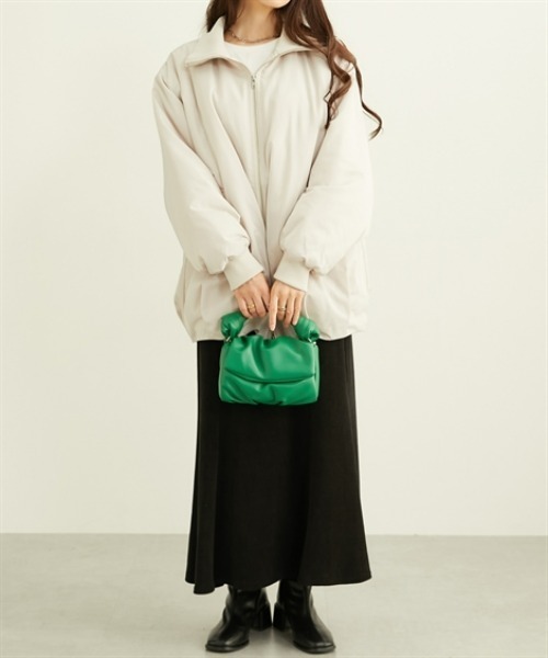 nissen(ニッセン)の「中わた裏キルティングダブルファスナーブルゾン(ブルゾン・レディース・ブラック/アイボリー・M/L)」の17枚目の写真