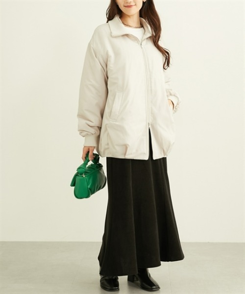 nissen(ニッセン)の「中わた裏キルティングダブルファスナーブルゾン(ブルゾン・レディース・ブラック/アイボリー・M/L)」の18枚目の写真