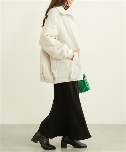 nissen(ニッセン)の「中わた裏キルティングダブルファスナーブルゾン(ブルゾン・レディース・ブラック/アイボリー・M/L)」の19枚目の写真