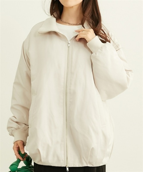 nissen(ニッセン)の「中わた裏キルティングダブルファスナーブルゾン(ブルゾン・レディース・ブラック/アイボリー・M/L)」の14枚目の写真