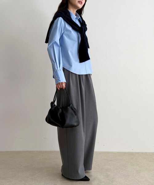 fredy emue（フレディエミュ）の「コンパクトシャツ（シャツ/ブラウス・レディース・サックスブルー/オフホワイト/ベージュ・38）」の5枚目の写真