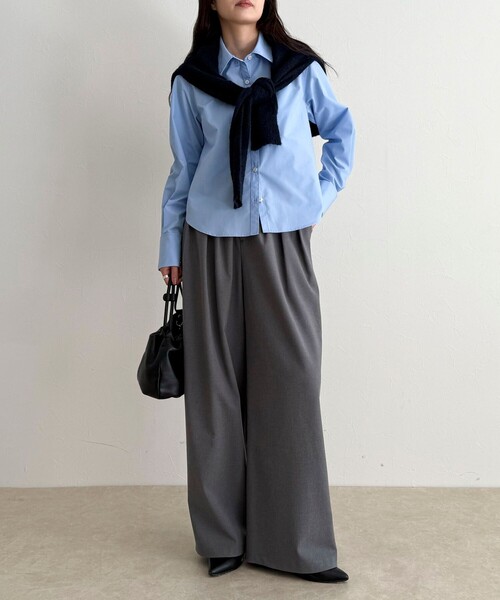 fredy emue（フレディエミュ）の「コンパクトシャツ（シャツ/ブラウス・レディース・サックスブルー/オフホワイト/ベージュ・38）」の7枚目の写真