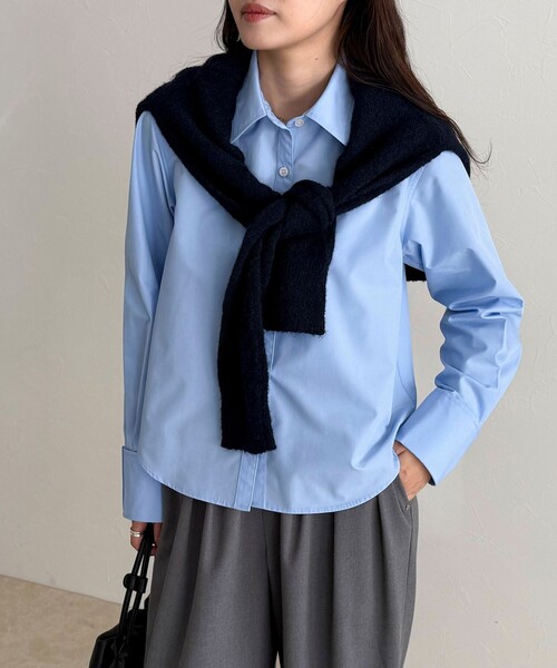 fredy emue（フレディエミュ）の「コンパクトシャツ（シャツ/ブラウス・レディース・サックスブルー/オフホワイト/ベージュ・38）」の8枚目の写真