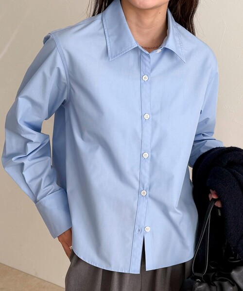 fredy emue（フレディエミュ）の「コンパクトシャツ（シャツ/ブラウス・レディース・サックスブルー/オフホワイト/ベージュ・38）」の11枚目の写真