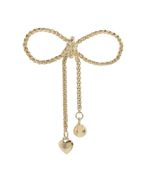 EMODA（エモダ）の「CHAIN RIBBON PIERCE（ピアス（両耳用）・レディース・シルバー/ゴールド・FREE）」の4枚目の写真