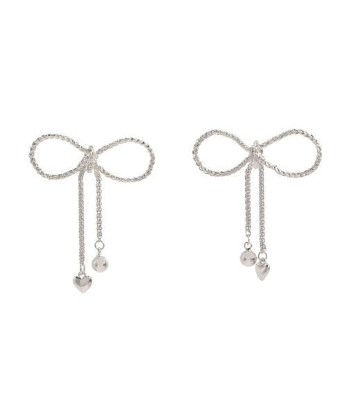 EMODA（エモダ）の「CHAIN RIBBON PIERCE（ピアス（両耳用）・レディース・シルバー/ゴールド・FREE）」の7枚目の写真