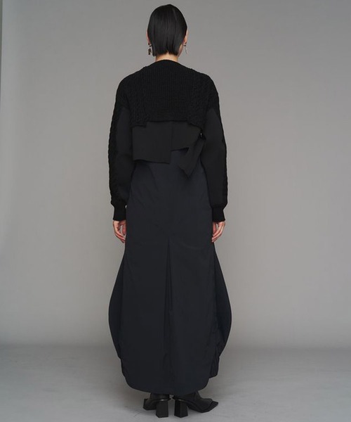 UN3D./アンスリード】CABLE LAYER SHORT KNIT TOP/ケーブルレイヤー