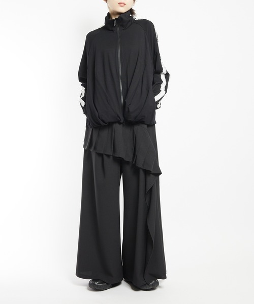 gomme（ゴム）の「フリルラインポンチブルゾン（ブルゾン・レディース・ブラック/チャコールグレー・MEDIUM）」の8枚目の写真