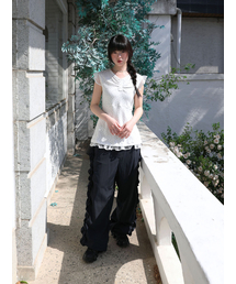 UGLY SHADOW（アグリーシャドウ）の「Side Frill Pants (Navy)（その他パンツ）」