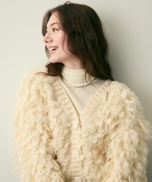 Lunea（ルネア）の「ループ編みフリンジニットカーディガン（カーディガン/ボレロ）」