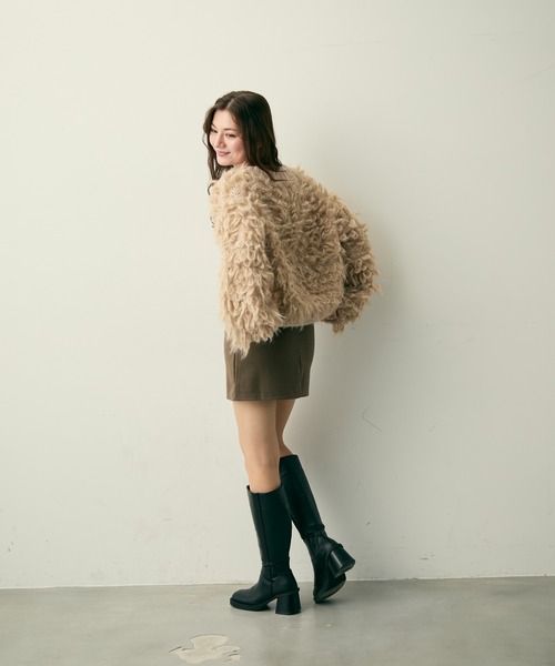 Lunea(ルネア)の「ループ編みフリンジニットカーディガン(カーディガン/ボレロ・レディース・アイボリー/ブラウン/ベージュ・FREE)」の22枚目の写真