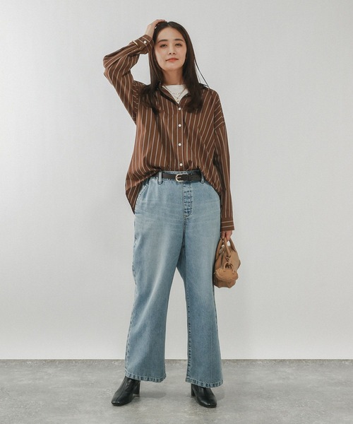 GLOBAL WORK(グローバルワーク)の「Fffit エフィット/温度調節ストレッチボートネックTシャツ長袖/612404(Tシャツ/カットソー・レディース・ブラック/ホワイト/ブラウン系その他6・LARGE/X-LARGE/SMALL/MEDIUM)」の4枚目の写真
