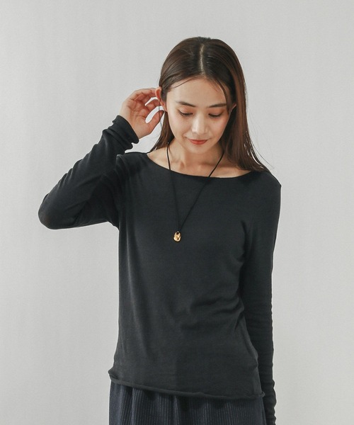 GLOBAL WORK(グローバルワーク)の「Fffit エフィット/温度調節ストレッチボートネックTシャツ長袖/612404(Tシャツ/カットソー・レディース・ブラック/ホワイト/ブラウン系その他6・LARGE/X-LARGE/SMALL/MEDIUM)」の10枚目の写真