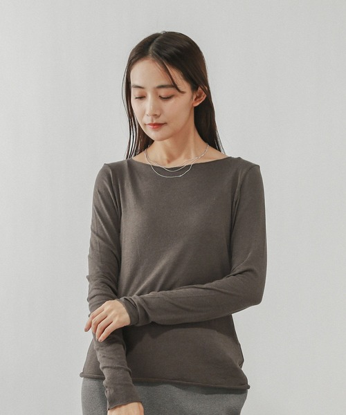 セール】Fffit エフィット/温度調節ストレッチボートネックTシャツ長袖