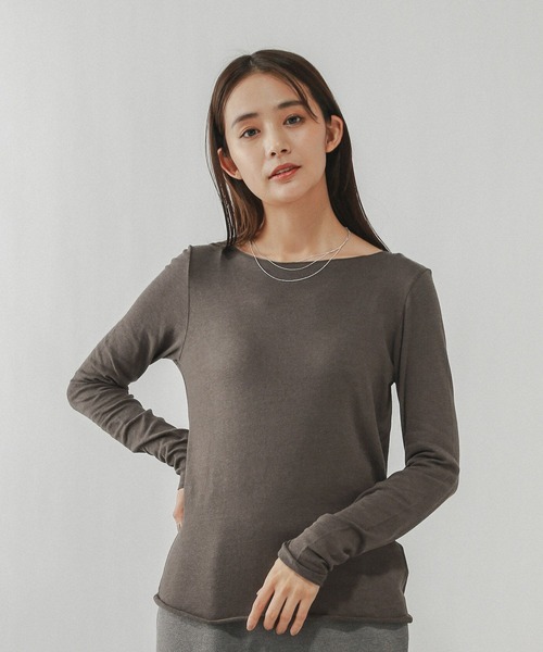 GLOBAL WORK(グローバルワーク)の「Fffit エフィット/温度調節ストレッチボートネックTシャツ長袖/612404(Tシャツ/カットソー・レディース・ブラック/ホワイト/ブラウン系その他6・LARGE/X-LARGE/SMALL/MEDIUM)」の15枚目の写真