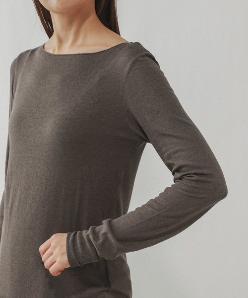 GLOBAL WORK(グローバルワーク)の「Fffit エフィット/温度調節ストレッチボートネックTシャツ長袖/612404(Tシャツ/カットソー・レディース・ブラック/ホワイト/ブラウン系その他6・LARGE/X-LARGE/SMALL/MEDIUM)」の22枚目の写真