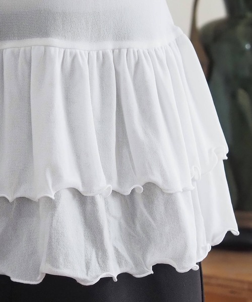 tiptop（ティップトップ）の「前後2wayシアードット裾ティアードロンT（Tシャツ/カットソー・レディース・ホワイト系その他/ブラック/オフホワイト/ブラック系その他・FREE）」の21枚目の写真