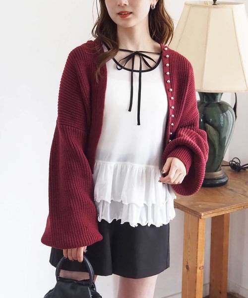 tiptop（ティップトップ）の「前後2wayシアードット裾ティアードロンT（Tシャツ/カットソー・レディース・ホワイト系その他/ブラック/オフホワイト/ブラック系その他・FREE）」の12枚目の写真