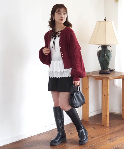 tiptop（ティップトップ）の「前後2wayシアードット裾ティアードロンT（Tシャツ/カットソー・レディース・ホワイト系その他/ブラック/オフホワイト/ブラック系その他・FREE）」の14枚目の写真