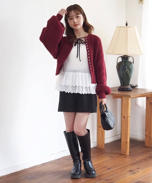 tiptop（ティップトップ）の「前後2wayシアードット裾ティアードロンT（Tシャツ/カットソー・レディース・ホワイト系その他/ブラック/オフホワイト/ブラック系その他・FREE）」の15枚目の写真