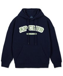 エイピークラブ オーバーサイズ ワイドショルダーフードパーカー_ネイビー