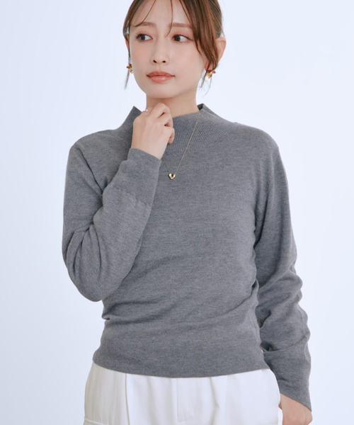 COHINA(コヒナ)の「シルクウールハイネックニット 【低身長・小柄女性】(ニット/セーター・レディース・ブラック/レッド/ホワイト/ブルー/グレー・ONE SIZE)」の3枚目の写真