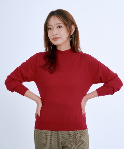 COHINA(コヒナ)の「シルクウールハイネックニット 【低身長・小柄女性】(ニット/セーター・レディース・ブラック/レッド/ホワイト/ブルー/グレー・ONE SIZE)」の5枚目の写真