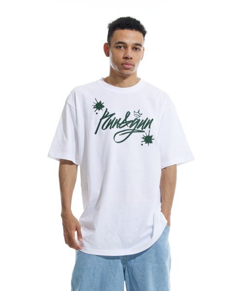 CREAM SODA LAB（クリームソーダラボ）の「ラン＆ガン 半袖Tシャツ ホワイト グリーン（Tシャツ/カットソー・メンズ・その他・LARGE/MEDIUM/X-LARGE/XX-LARGE）」の6枚目の写真