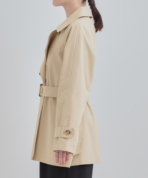 SHOO・LA・RUE（シューラルー）の「【S-LL/撥水】通勤やお出かけにも活躍 ミドルトレンチコート（トレンチコート・レディース・ライトグレー/ネイビー/ベージュ・02/03/01/04）」の19枚目の写真