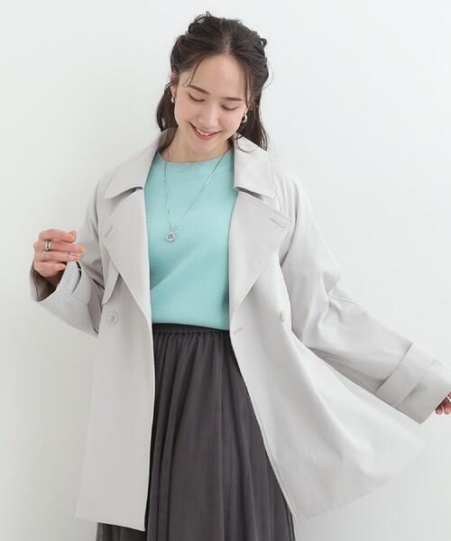 SHOO・LA・RUE（シューラルー）の「【S-LL/撥水】通勤やお出かけにも活躍 ミドルトレンチコート（トレンチコート・レディース・ライトグレー/ネイビー/ベージュ・02/03/01/04）」の15枚目の写真