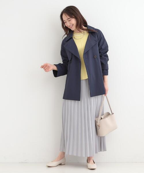 SHOO・LA・RUE（シューラルー）の「【S-LL/撥水】通勤やお出かけにも活躍 ミドルトレンチコート（トレンチコート・レディース・ライトグレー/ネイビー/ベージュ・02/03/01/04）」の21枚目の写真