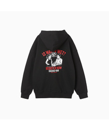 Menasoo Cartoon Graffiti Two Way Hoodie Zip Up_Black