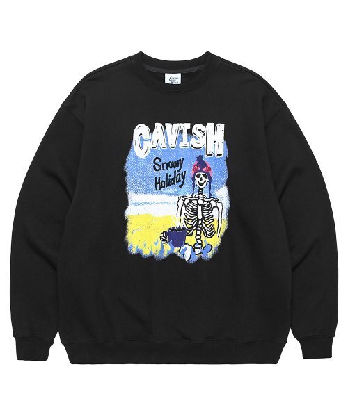 SNOWY HOLIDAY SWEATSHIRT BLACK(CV2CFUM465A)
